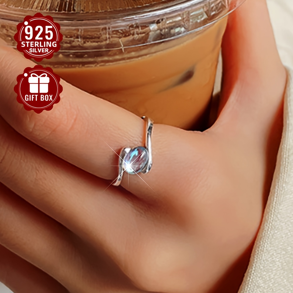 Moonstone Sterling Silver Adjustable Ring VIGG Style
